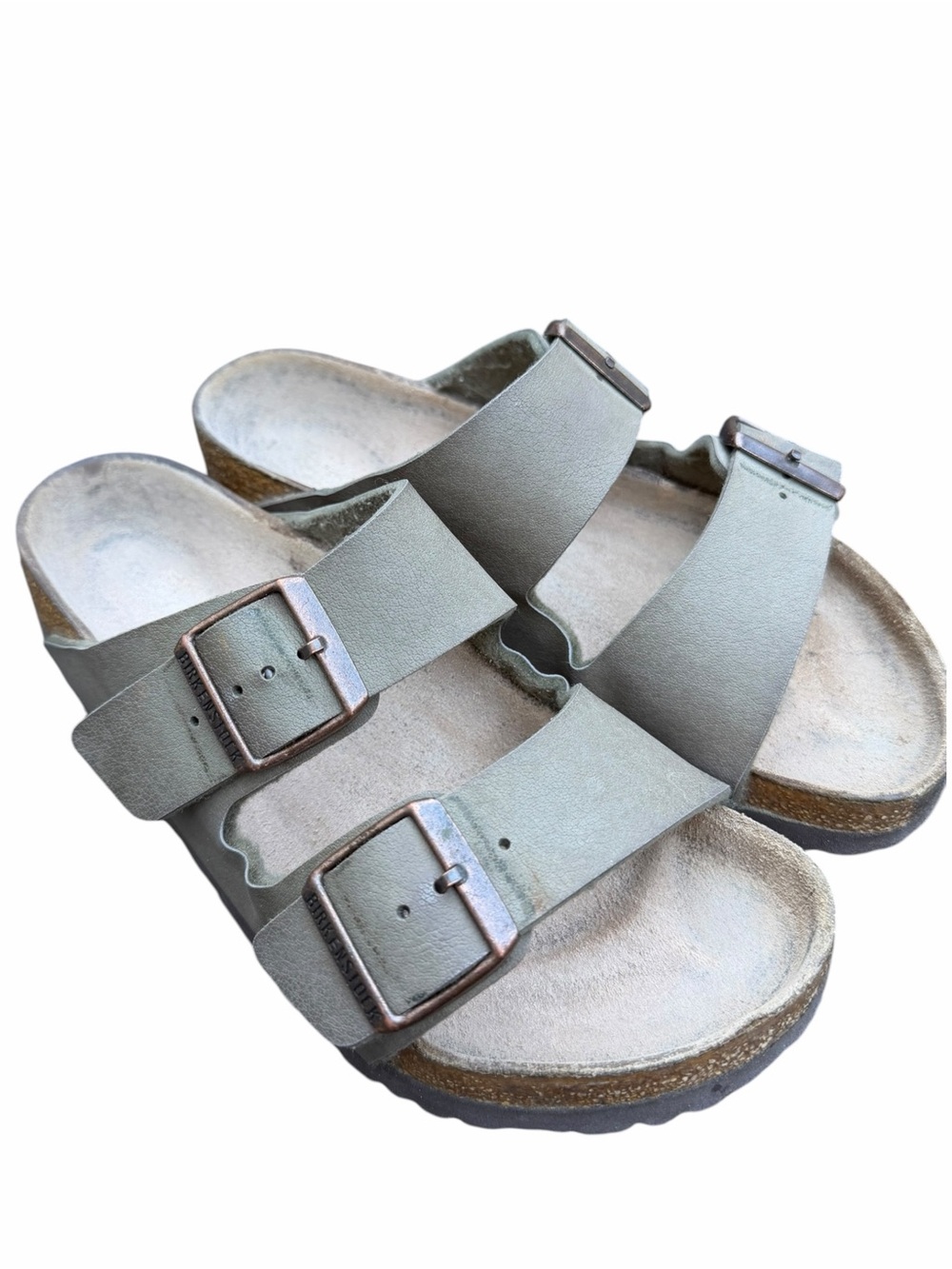 Birkenstock Arizona Olive Green Birko-Flor Sandals EU 38 Regular